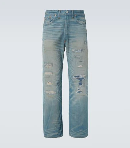 RRL Plainfield distressed straight jeans 1