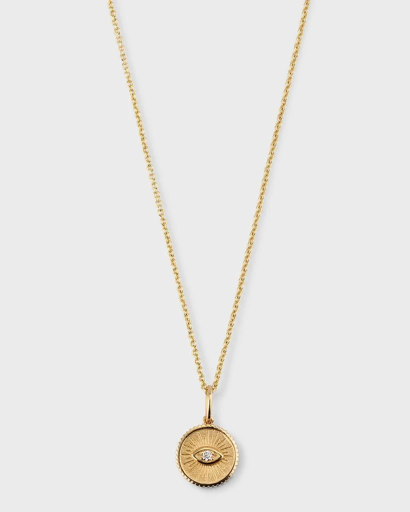 Sydney Evan 14k Diamond Evil Eye Coin Necklace