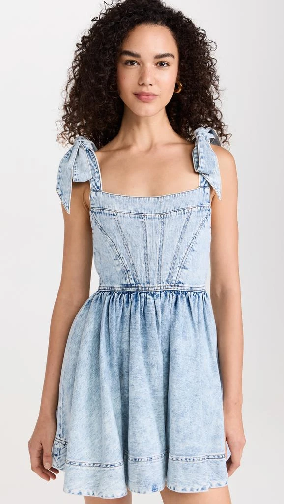 Alice + Olivia Amina Corset Denim Dress 1
