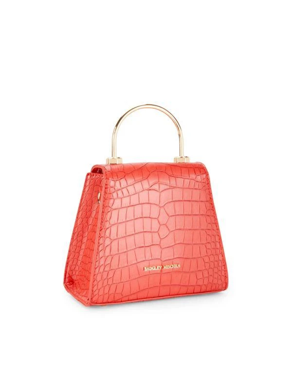 Badgley Mischka Croc-Embossed Vegan Leather Top Handle Bag 4