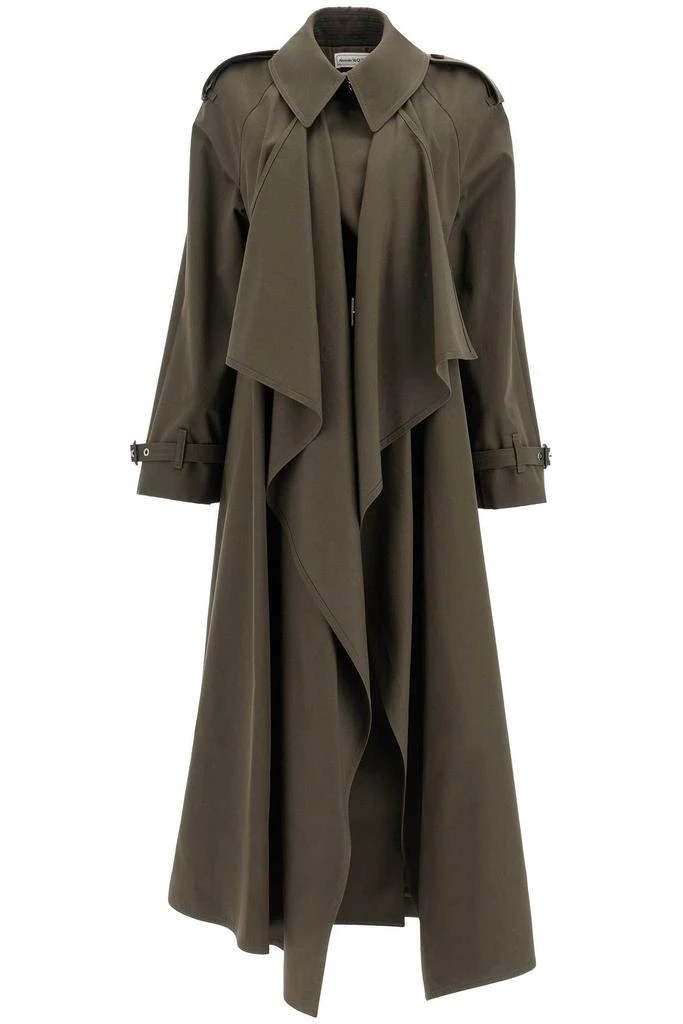 Alexander McQueen Alexander Mcqueen Women's Double-Breasted Trench Coat With Draped 1