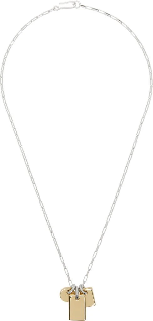 Laura Lombardi Silver & Gold Carta Charm Necklace 1