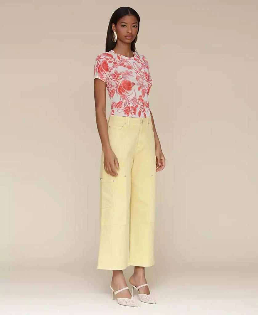 Avec Les Filles Women's High-Waist Cropped Carpenter Jeans 6