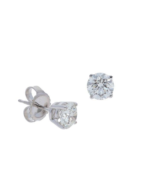 Nephora 18K White Gold & 1.5 TCW Diamond Stud Earrings