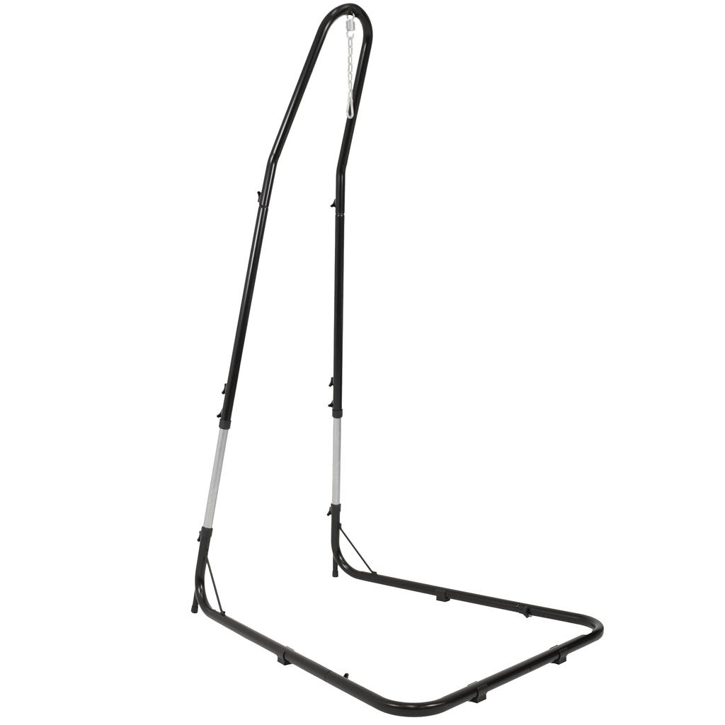 Sunnydaze Adjustable Heavy-Duty Steel Hammock Chair Stand - 79" to 93"/330 lb Weight Capacity - Black