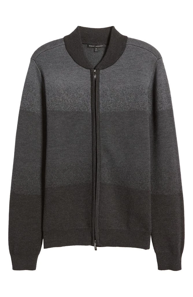 Robert Barakett Crosswoods Ombré Jacquard Merino Wool Zip-Up Sweater Jacket 5