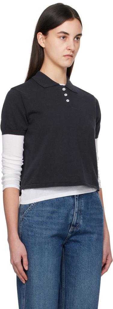 Nothing Written Navy Cotton Knit Polo