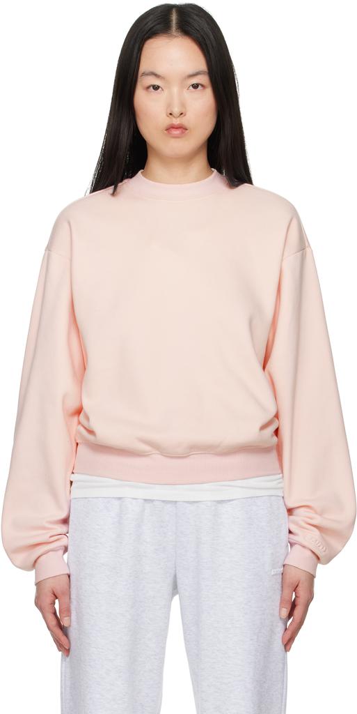 SKIMS Pink Cotton Fleece Classic Crewneck Sweatshirt