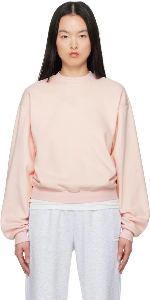 SKIMS Pink Cotton Fleece Classic Crewneck Sweatshirt 1