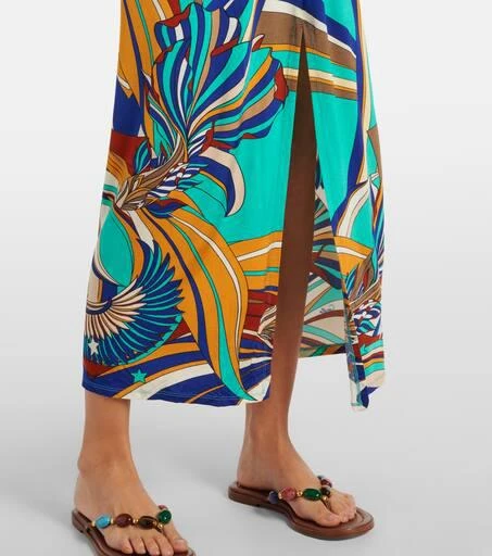 Camilla Draped printed jersey maxi dress 5