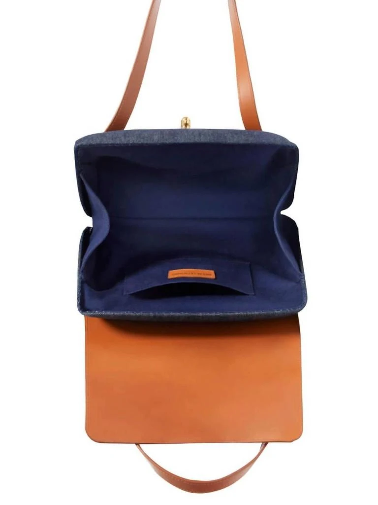 Ines de la Fressange Desire Basket Bag In Denim, Leather 4