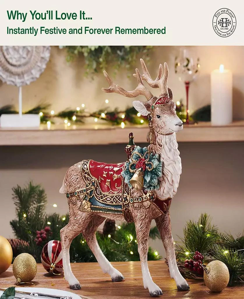 Fitz and Floyd Noel Holiday Grand Deer Figurine, 17.75-in 6