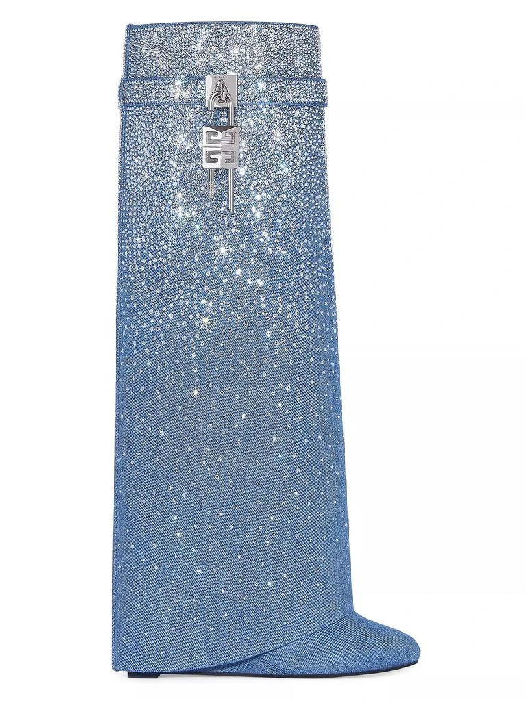 Givenchy Shark Lock Boots in Denim with Strass 1