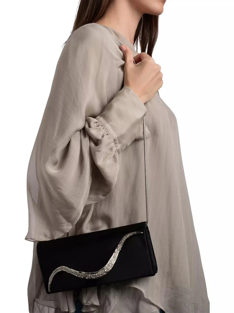 Alexis Bittar Crystal Curve Satin Clutch 3
