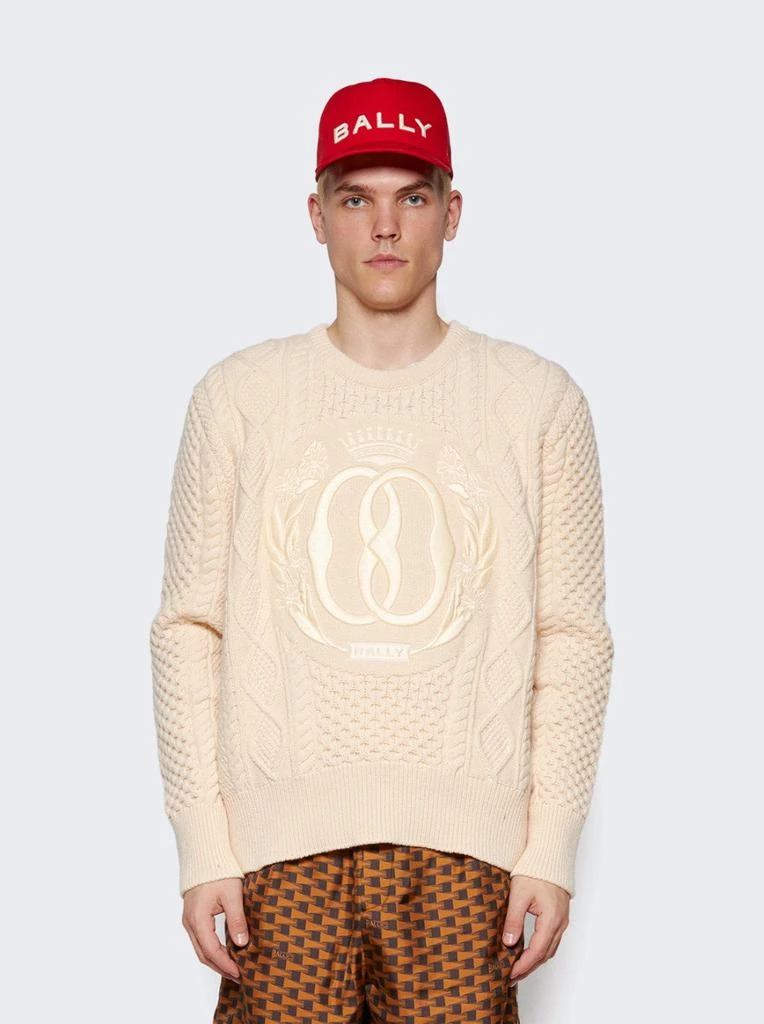 Bally Bally Knitted Wool Crewneck Sweater WHITE 4