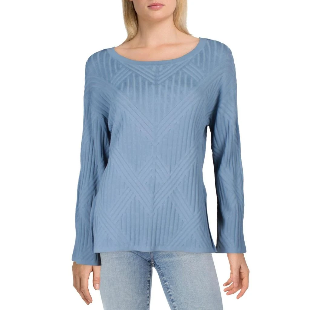 Adrienne Landau Womens Ribbed Cable Knit Pullover Sweater 3
