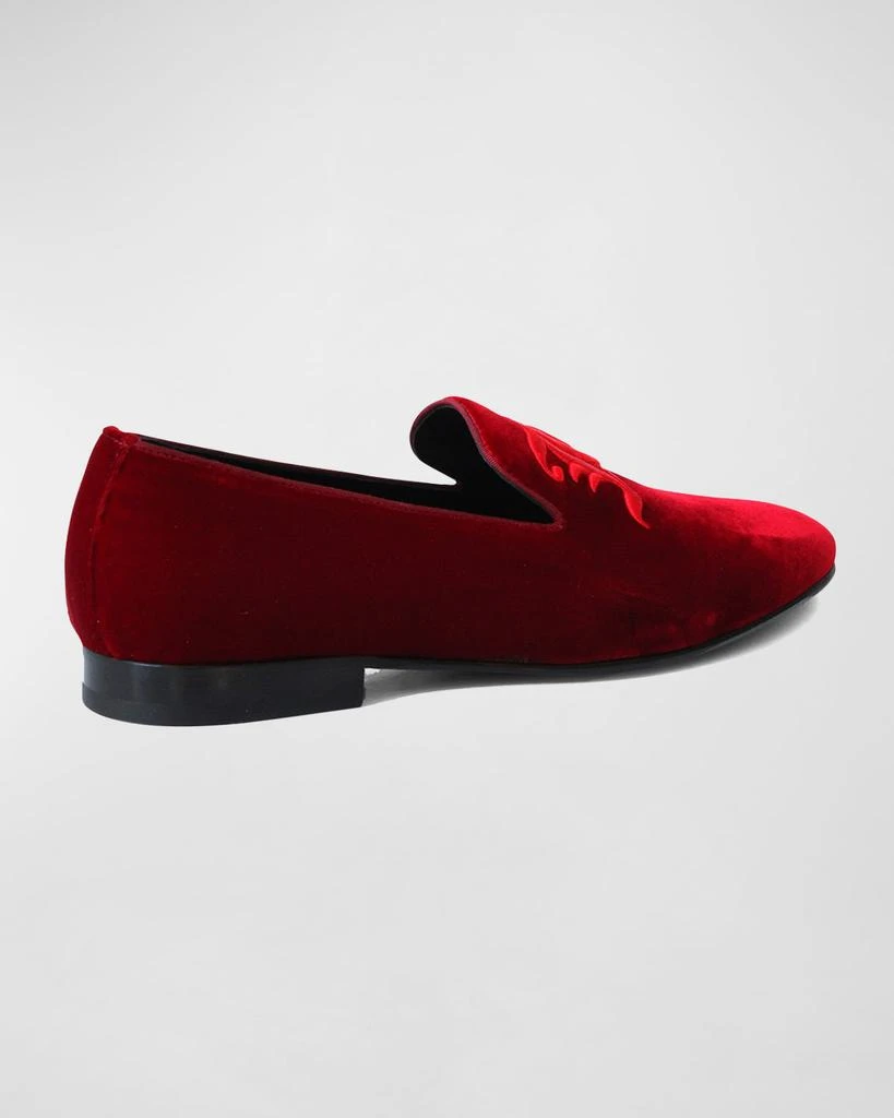John Galliano Paris Men's Velvet Monogram Loafers 3