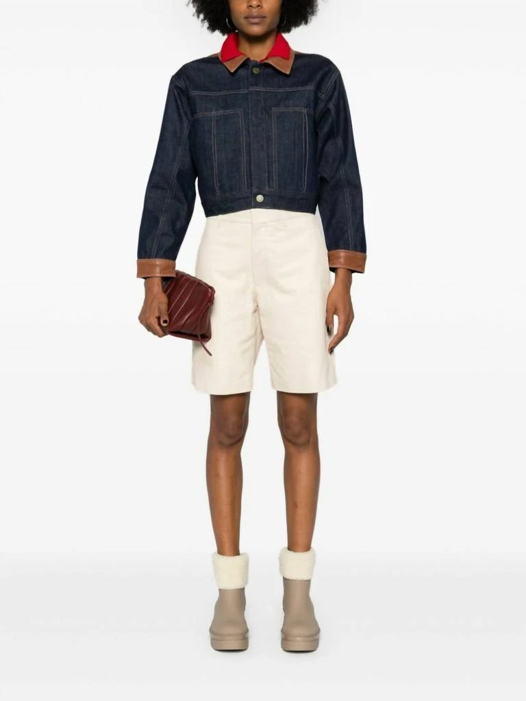 FRAME Atelier Denim Leather Bomber Jacker In Arlow 3