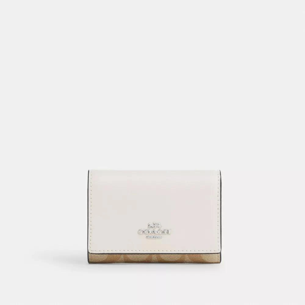 Coach Micro Wallet In Signature Canvas 1