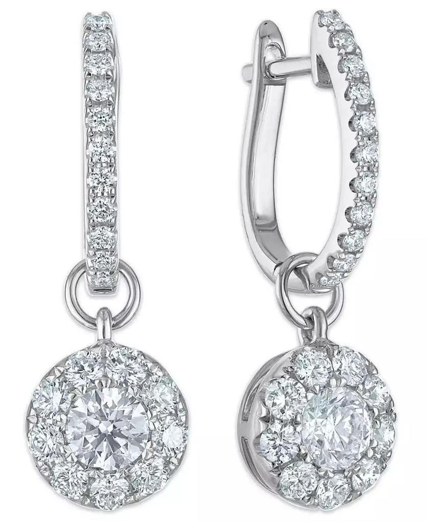 Macy
s White Diamond Drop Hoop Earrings (1.15 ct. t.w.) in 14k White Gold 2