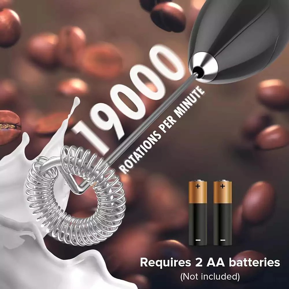 POWERLIX Milk Frother Battery Operated Foam Maker For Coffee With Stainless Steel Stand 2