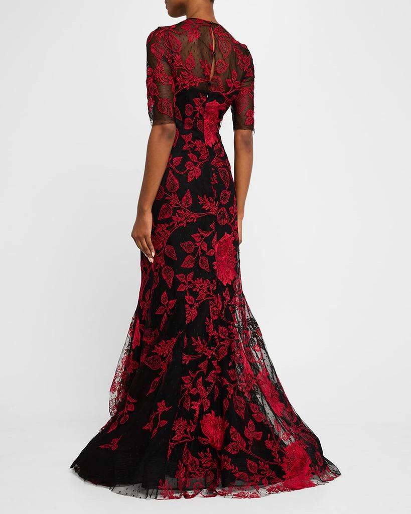 Teri Jon Floral-Embroidered Lace Trumpet Gown - Dresses & Skirts - Free  Shipping - BeyondStyle