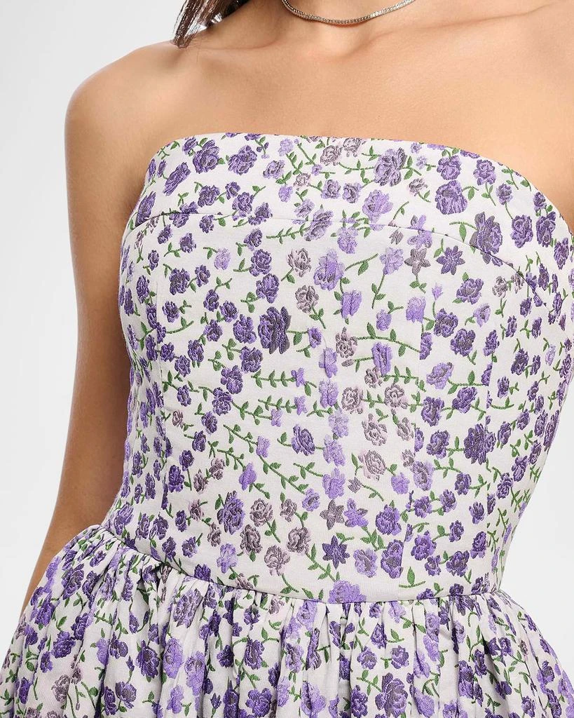 Shoshanna Dana Floral-Print Strapless A-Line Dress 4