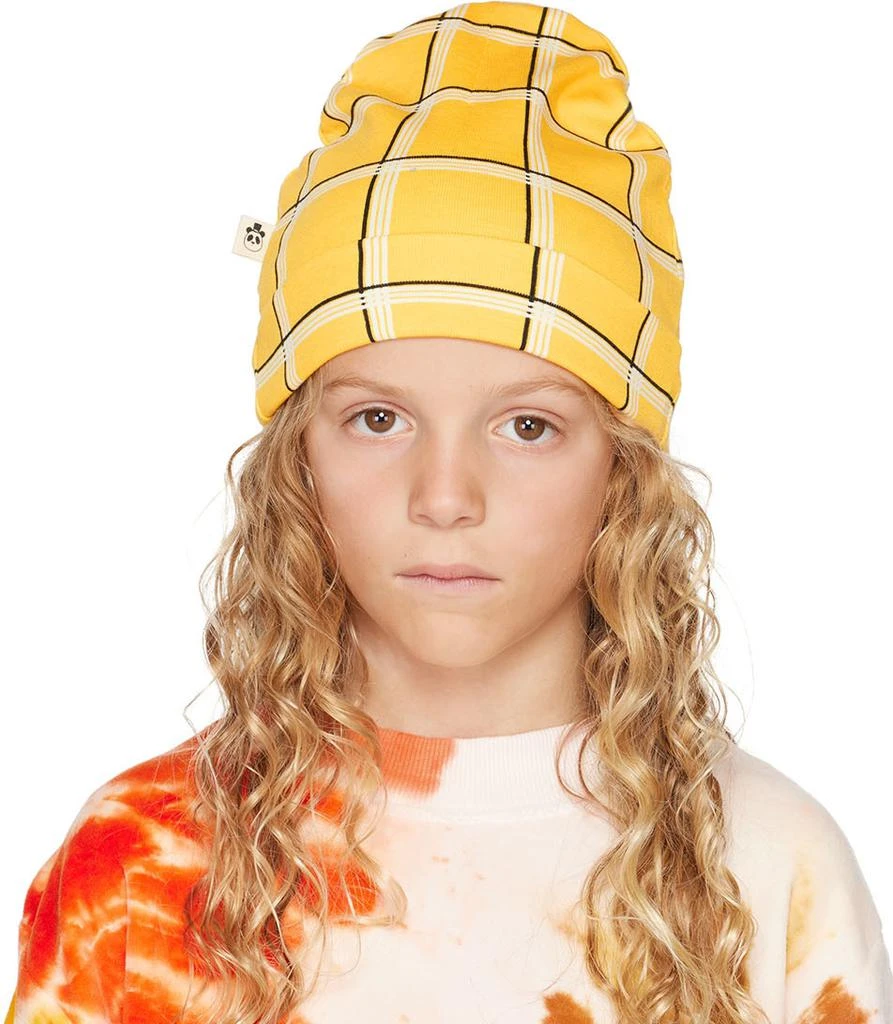 Mini Rodini Kids Yellow Check Beanie 1