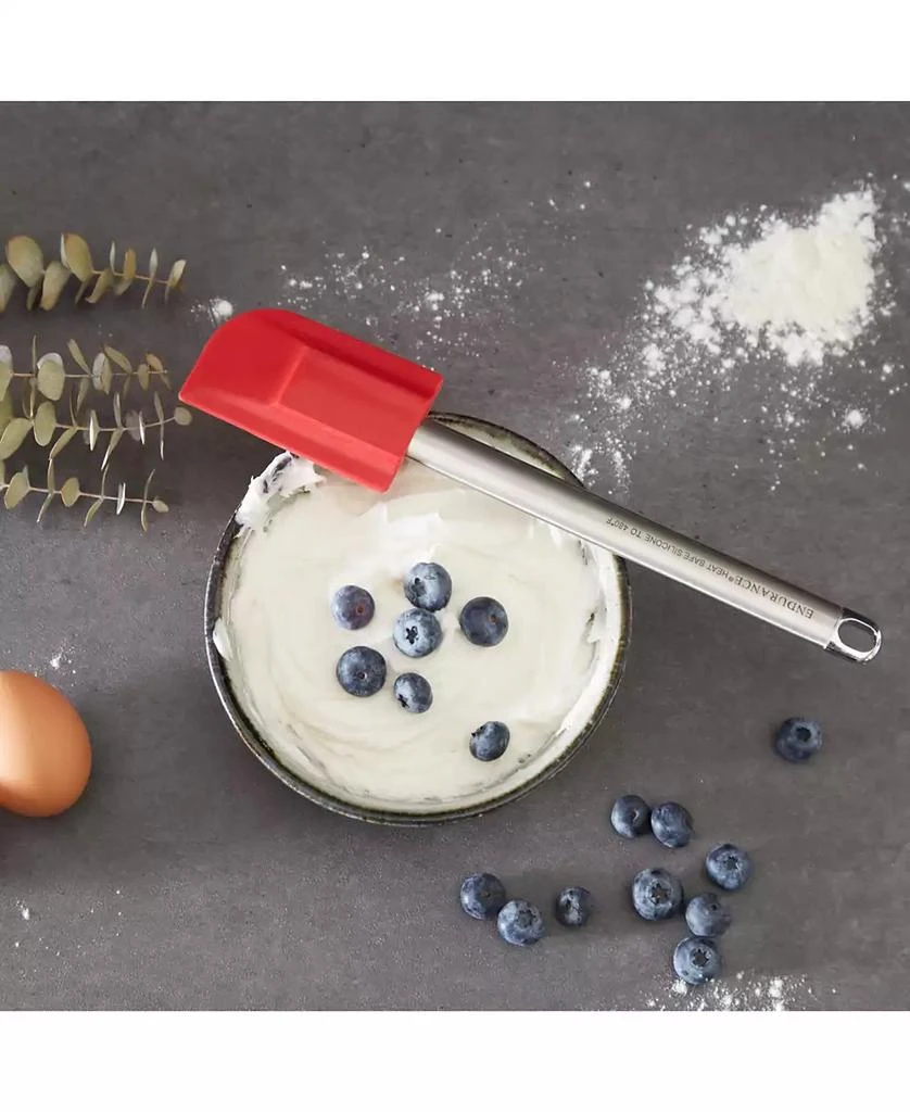 RSVP International Endurance Stainless Steel Silicone 10" x 2" Red Spatula 4