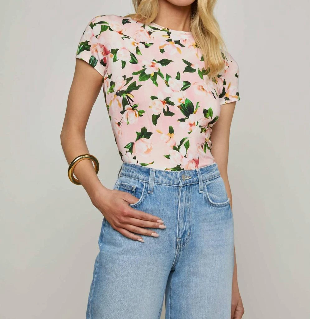 L'Agence L'Agence - Ressi Short Sleeve Rose Print Tee 3