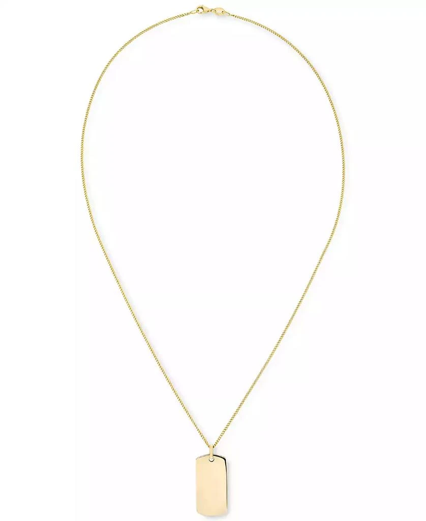 Macy's Polished ID Tag Pendant 18" Curb Link Chain Necklace in 10k Yellow Gold 3