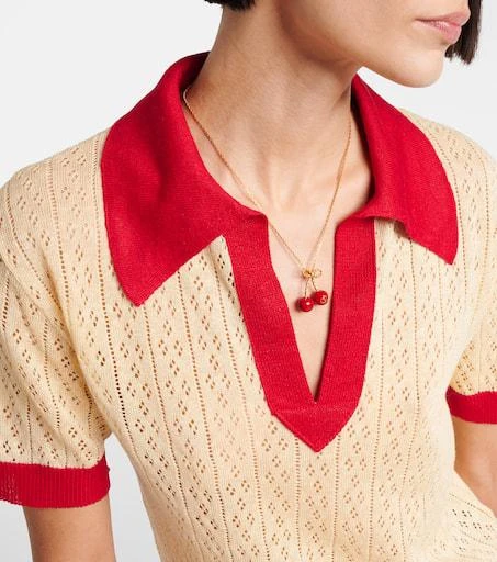 Valentino Linen-blend polo sweater 4