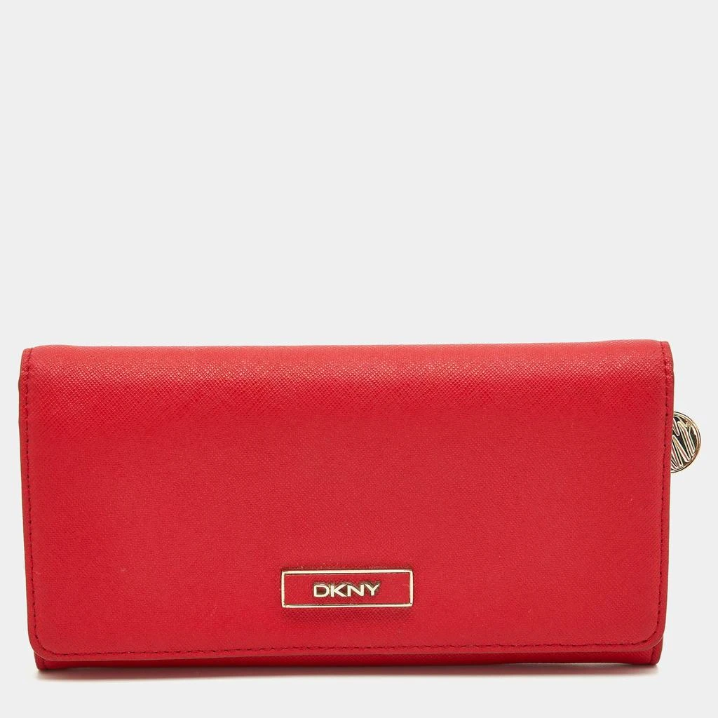 DKNY DKNY Red Leather Flap Continental Wallet 1