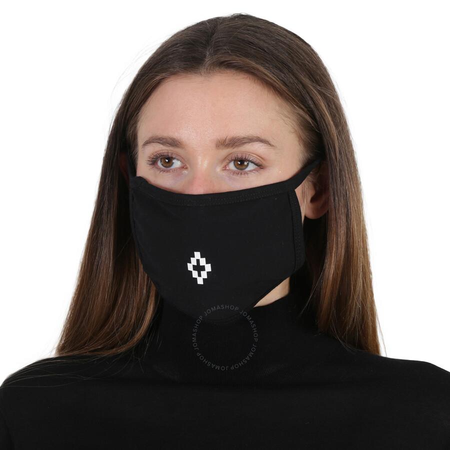 Marcelo Burlon Cross Face Mask In Black/White