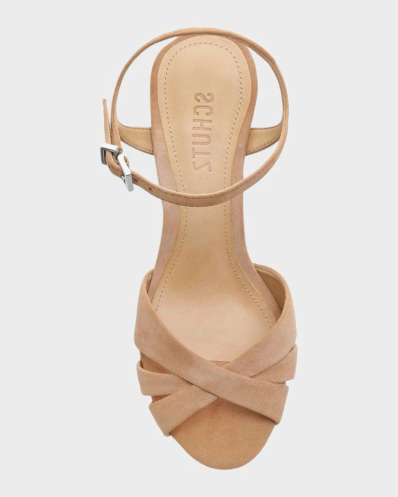 Schutz Keefa Nubuck Ankle-Strap Platform Sandals 3