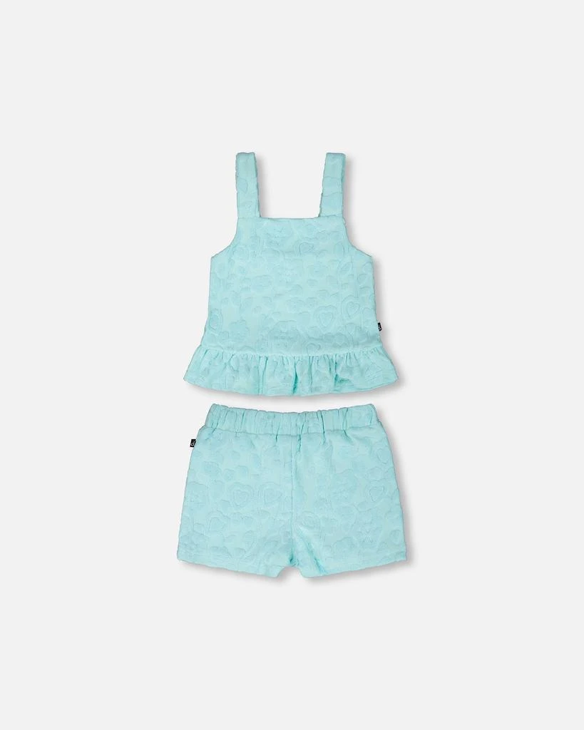 Deux par Deux Terry Tank Top with Shorts Set Light Blue 5