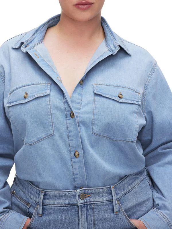 Good American Denim Fitted Shirt 6