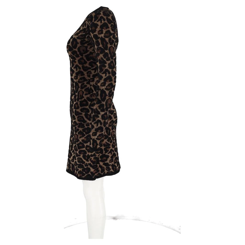 Temperley London Joanie Knit Mini Dress in Brown Leopard Print Viscose 5