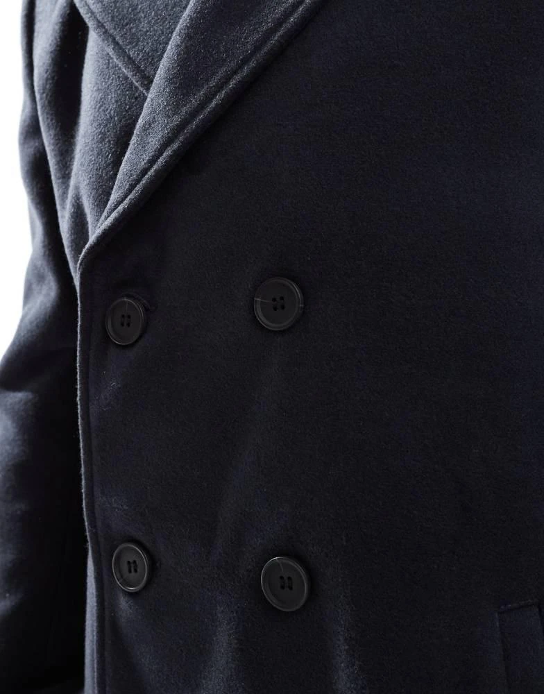 Brave Soul Brave Soul double breasted peacoat in navy 3