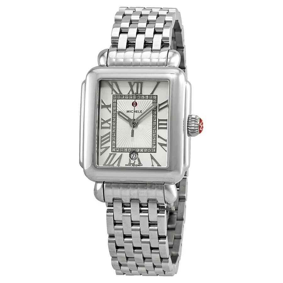 Michele Deco Madison Silver Sunray Diamond Ladies Watch MWW06T000141 1
