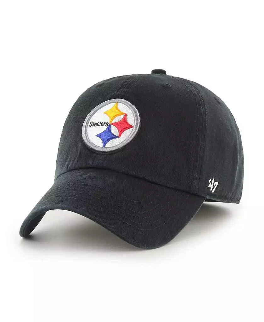 47 Brand Men's Black Pittsburgh Steelers Franchise Logo Fitted Hat 1