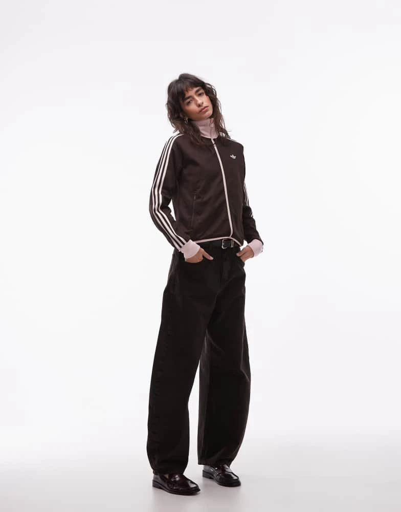 Adidas adidas Originals classic track jacket in brown and pink 2