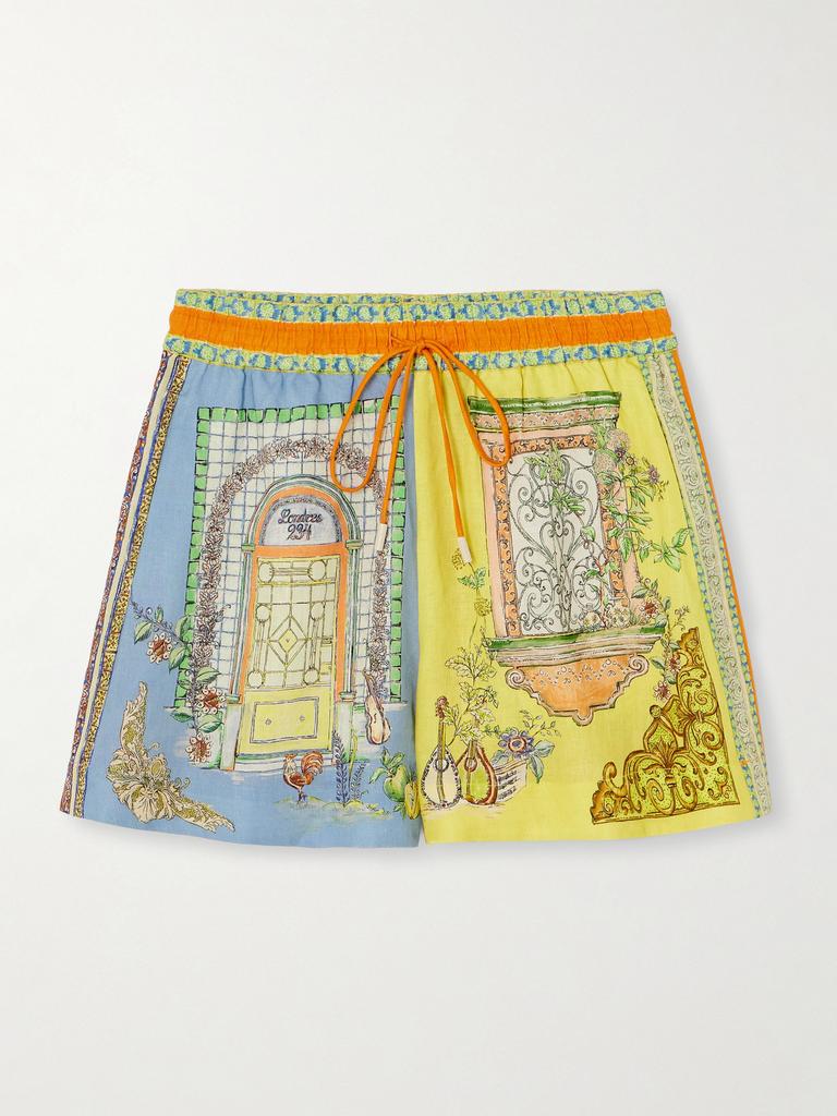 ALÉMAIS X Nadia Hernández “monte” 印花亚麻短裤