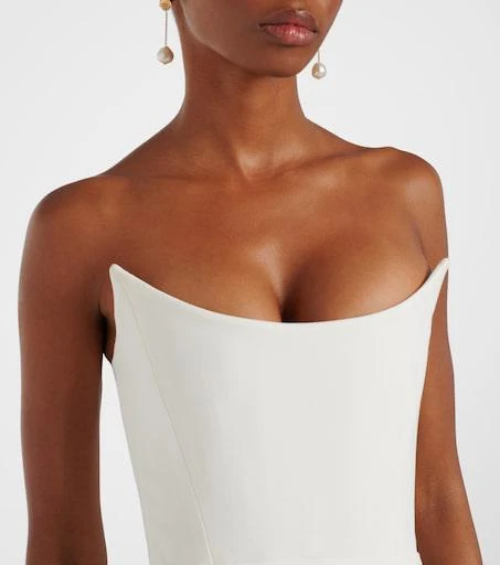 alex perry orange strapless dress Alex Perry Cassidy Satin-crepe Strapless Column Gown in Orange
