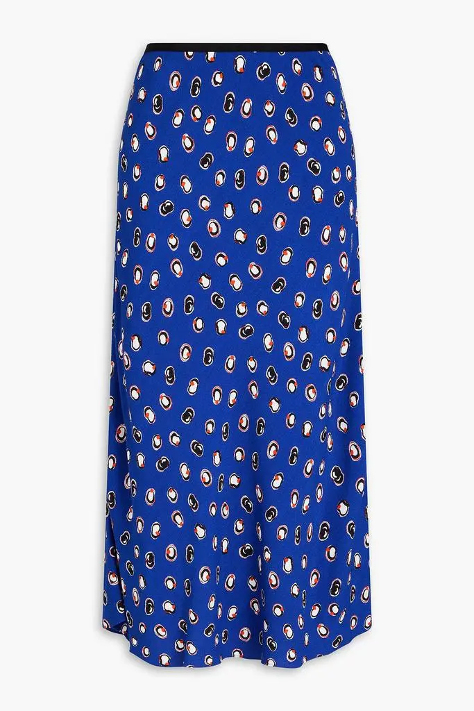 Diane von Furstenberg Delphie printed crepe midi skirt