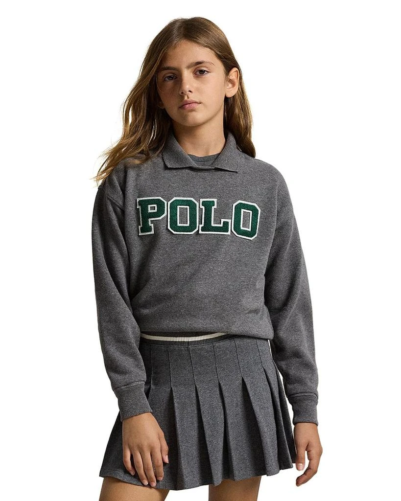 Ralph Lauren Girls' Logo Fleece Polo Sweatshirt - Big Kid, Little Kid 2