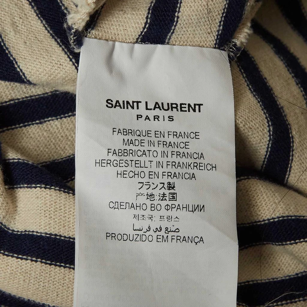 Yves Saint Laurent Saint Laurent Paris Navy Blue/White Stiped Cotton T-Shirt L 7