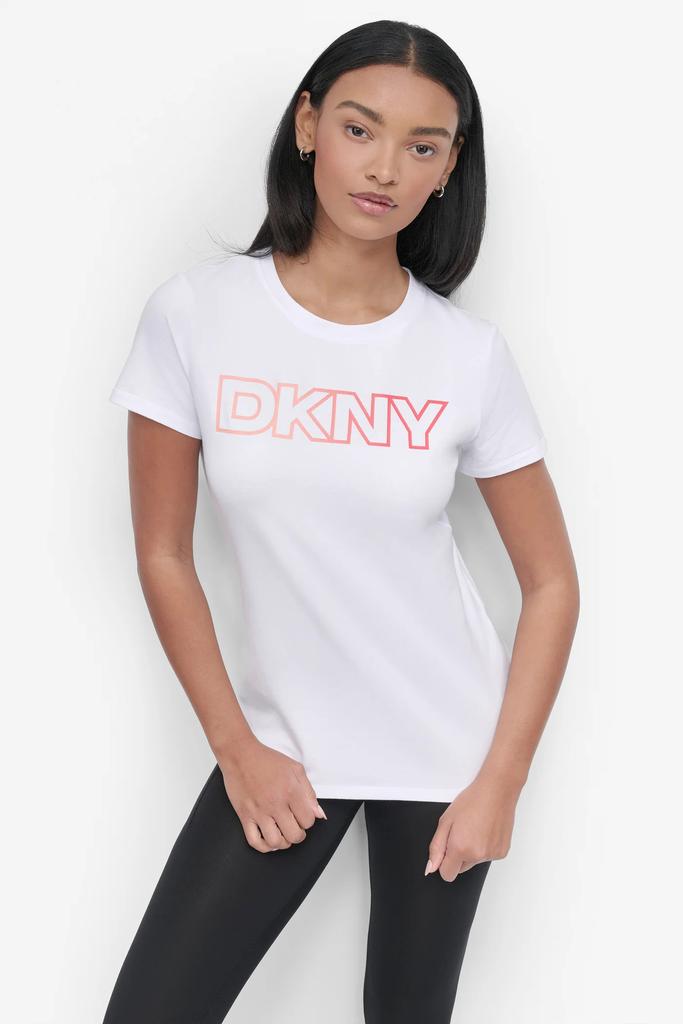 DKNY OMBRE OUTLINE LOGO CREW NECK TEE