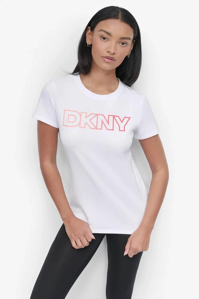 DKNY OMBRE OUTLINE LOGO CREW NECK TEE 1