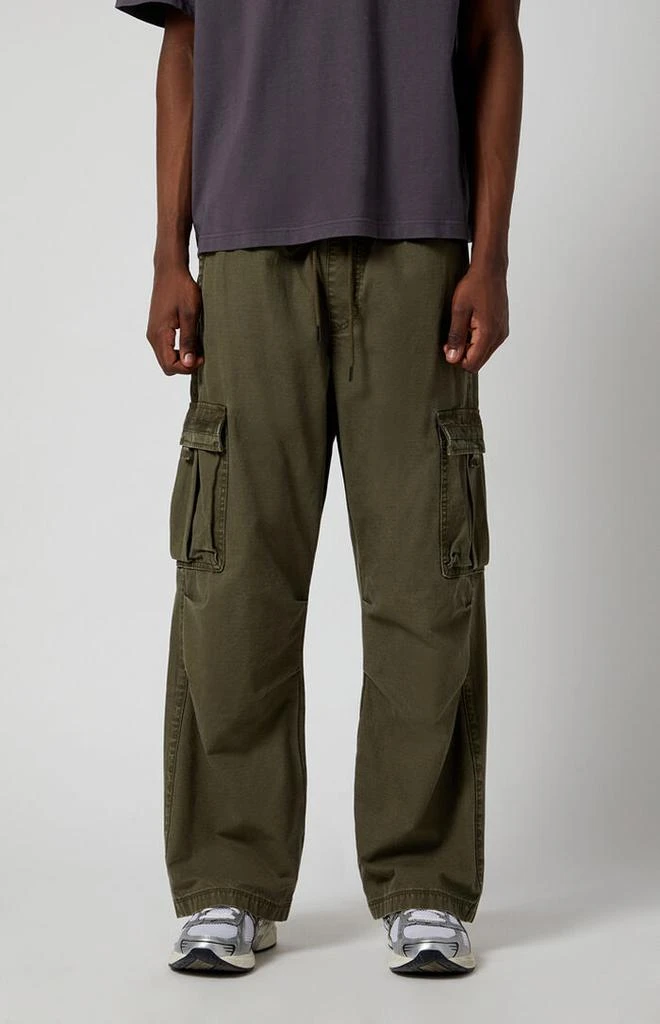 PacSun Olive Ripstop Extreme Baggy Cargo Pants 1